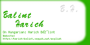 balint harich business card